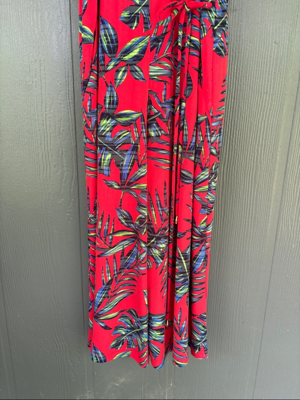 London times Red Tropical Print Halter Jumpsuit - Picture 6 of 10